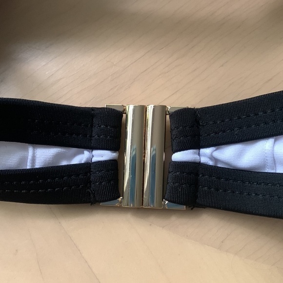 WHITE BANDAGE PLUNGE BIKINI top only Molded Cups push up Bikini top. - Picture 10 of 12